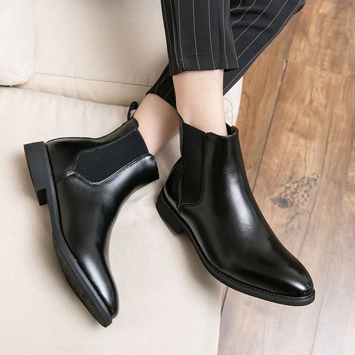 Fashion 38-48 Men Ankle Martin Chelsea Boots Leather Formal Business ...