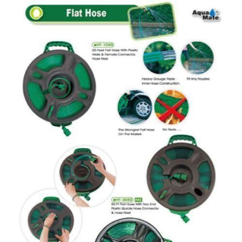 product_image_name-Generic-PVC Flat Water Hose with Easy Carrying Handle Durable High Pressure Garden Hose for Irrigation Car Wash and Cleaning 50ft-1