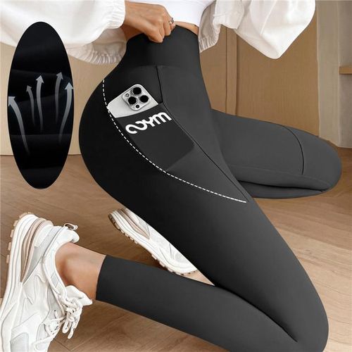 Generic Solid Seamless Leggings With Pocket Women Soft Workout
