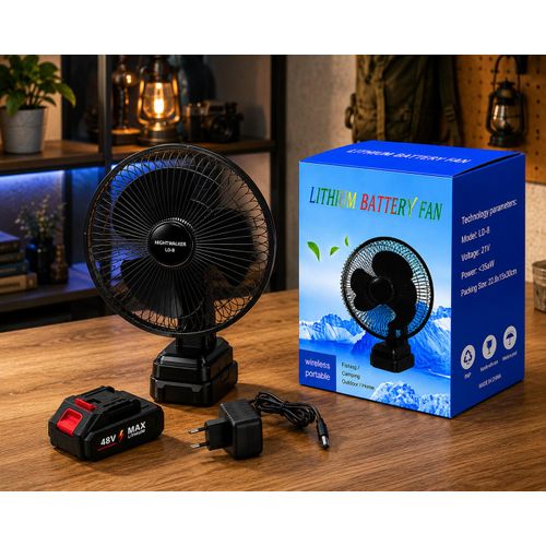 Generic Rechargeable Lithium Battery Fan with 2 batteries