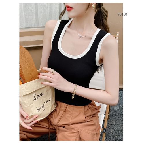 Fashion (e White Black)knitted Camis For Woman Tops For Women
