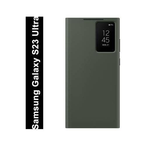 product_image_name-Generic-Samsung Galaxy S23 Ultra 5g Sensor Leather Smart Clear View Case-1