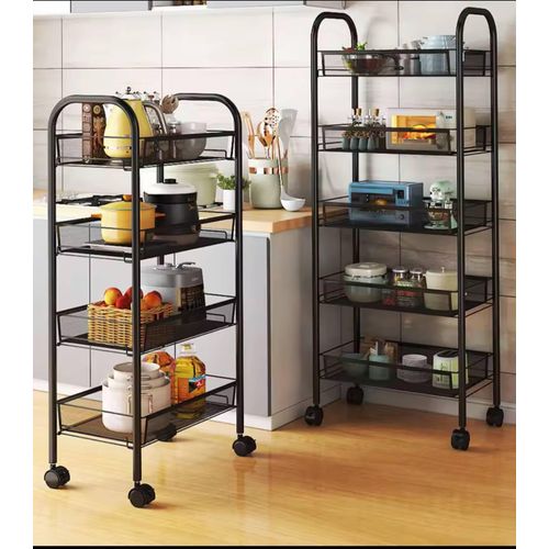 product_image_name-Generic-Multifunctional Carbon Steel Storage Rack Multi-layer Movable Trolley Storage Holders & Racks-3