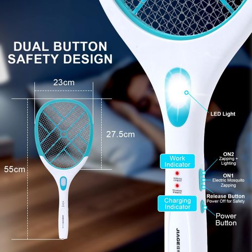 Generic 2 in 1 Rechargeable Electric Mosquito Swatter & LED Light High Voltage Fly Killer Racket for Home Camping - image 2