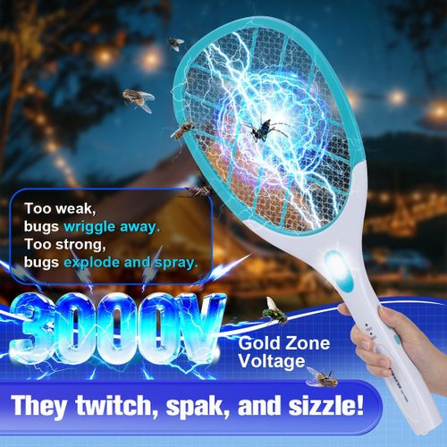 Generic 2 in 1 Rechargeable Electric Mosquito Swatter & LED Light High Voltage Fly Killer Racket for Home Camping - image 5