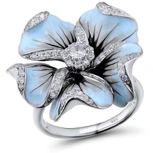 Generic Cherry Blossoms Big Flower Ring For Women Purple Pink