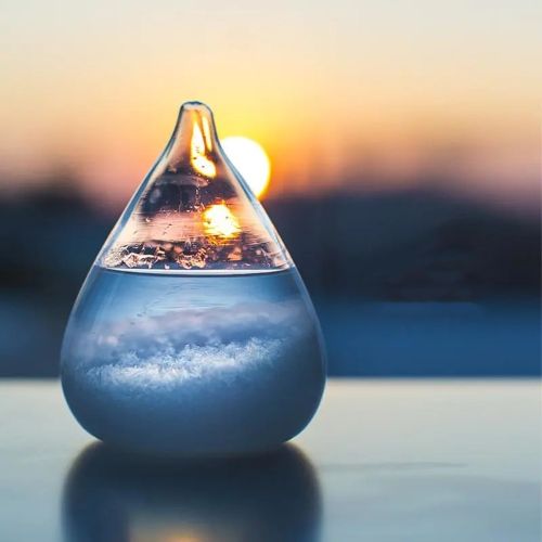 Storm Glass Barometer Crystal Drop Water Shape Weather Forecaster - Mini