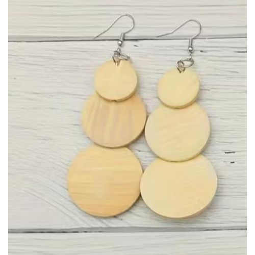 General Round Wooden Bohemian Earrings - image 2