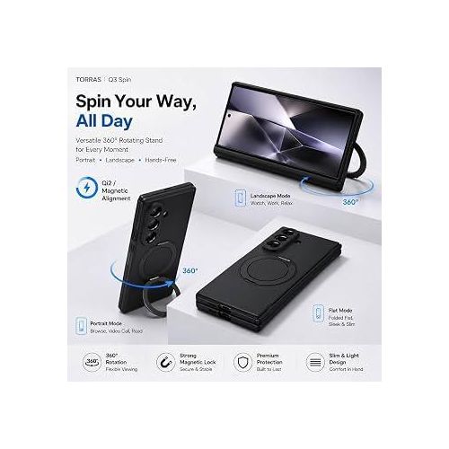 Generic Samsung galaxy Z Fold 8 ultra Case with Screen protector Hinge protection Ring stand - image 5