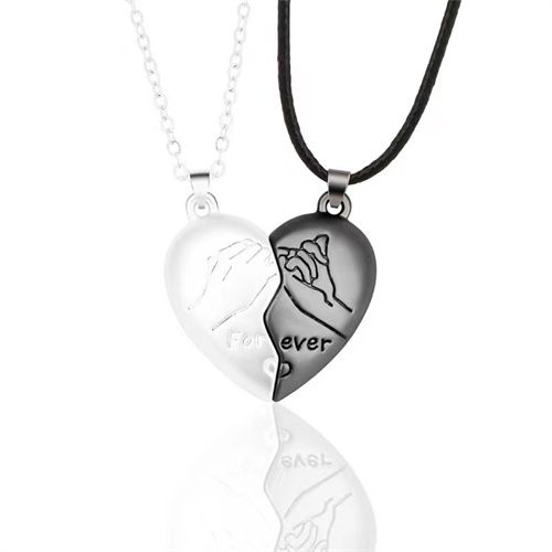 Fashion 1 Pair Of Pull Hook Heart shaped Magnetic Couple Necklace