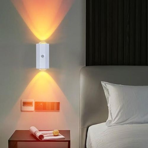 Generic  Smart Motion Sensor Night Light – RGB Rainbow Gradient, USB Type-C Rechargeable, Magnetic Wall Lamp WITH REMOTE CONTROL - image 4
