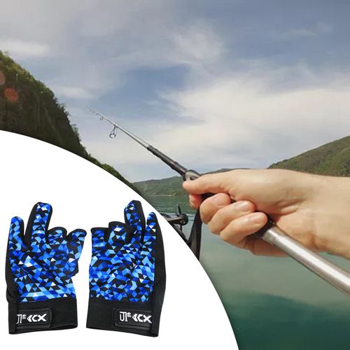 Generic 3 Fishing Gloves Ice Fishing Gloves Blue