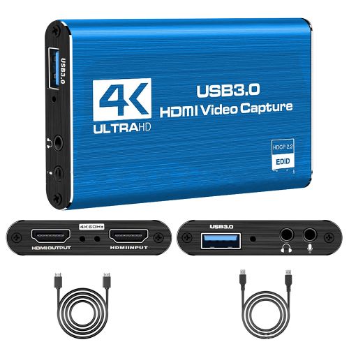 4K Video Capture Card USB 3.0 1080P 60fps HDMI Audio Video Capture Device  Portable Video Converte