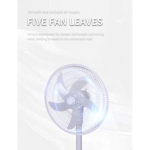 product_image_name-Generic-Rechargeable Solar Standing Fan + Remote - White-2