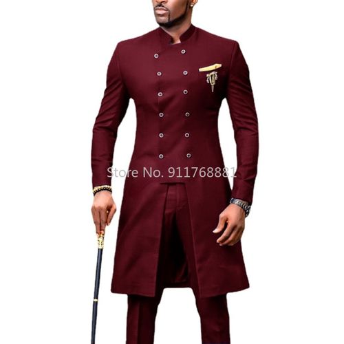 Fashion Suits For Men Groom Tuxedo Wedding Wear Casual Man Blazer Long ...