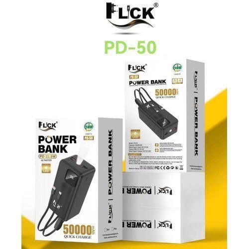 product_image_name-Flick-50000 MAH Large Capacity Full Backup Power Bank For IPhone, Samsung, Android Smart Phone+2 Inbuilt Cord-3
