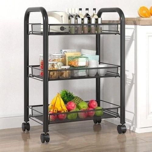 Generic Multi-Purpose Steel Trolley Shelves - 3 Layers Rolling Cart