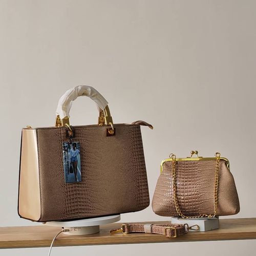 product_image_name-Fashion-2in1 Office  Leather Ladies  Handbag-Nude-1