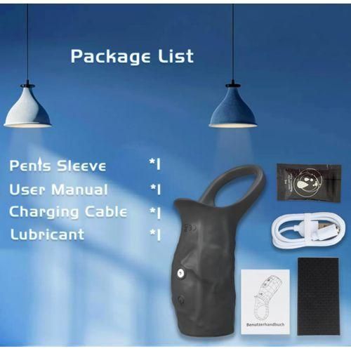 Generic Rechargeable Vibrating Penis Extender Condom Sleeve Delay Time - image 3