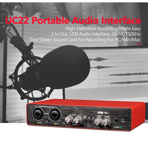 Carte son d'interface Audio UC22 convertisseur AD 24 bits/192KHz
