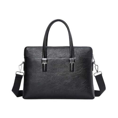 Fashion Exquisite Vintage Leather Laptop Bag - Black - image 5