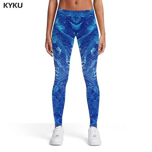 Curvy Blue Line Leggings