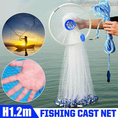 Hand Throw Fishing Cast Net Spin Bait Sinker Nylon Mesh Equipment