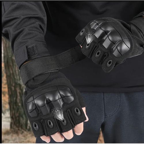product_image_name-Generic-2pcs Outdoor Sports Training, Featuring Hard Carbon Knuckles And Tailored for GYM And Riders, with a Half-Finger Design. ( Glove With Knuckles )-3