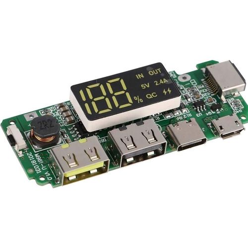 Generic LED Dual USB 5V 2.4a  Lithium  Battery Power Bank Charger Module With Circuit Protection