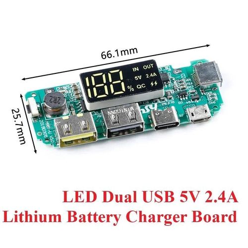 Generic LED Dual USB 5V 2.4a  Lithium  Battery Power Bank Charger Module With Circuit Protection - image 4