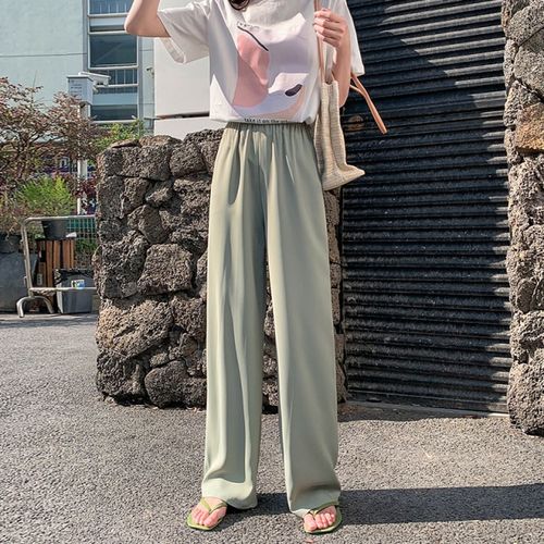 Women Wide Leg Pants Korean High Waist Casual Trousers Casual Wide Legs