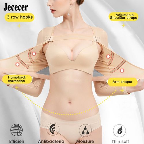 Fashion Long Sleeve Slimming Arm Fat Breast Chest Lifter Tops Underwear  Women Shapewear Back Shoulder Control Posture Corrector