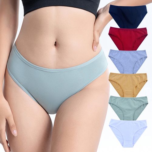 Fashion 6PCS/Set Cotton Women Classic Panties Ladies Underwear Mid