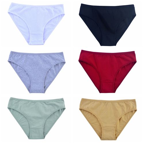 Fashion 6PCS/Set Cotton Women Classic Panties Ladies Underwear Mid-Rise  Briefs