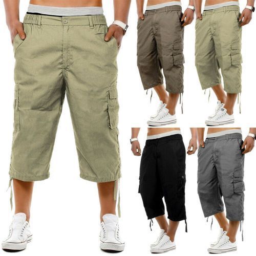 Mens 3/4 Length Camouflage Cargo Pants Shorts cotton Casual Trousers | eBay