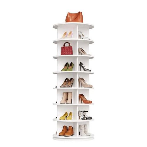 Fashion 360 Rotating Shoe Rack - Luxury Vertical Shoe Organizer 7 Layers