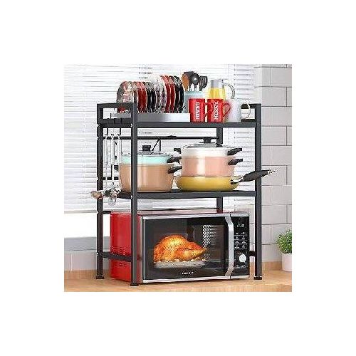 Generic 2-Tier Microwave Oven Racks- Metal Stand For Storage