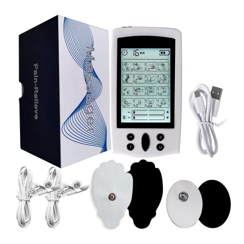 Tens Unit Machine + 30 New Palm Pads Relieves Pain - 16 Mode - Rechargeable