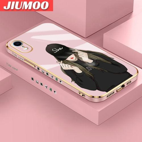 JIUMOO IPhone XR Case Girl Luxury Plating Cases Back Cover