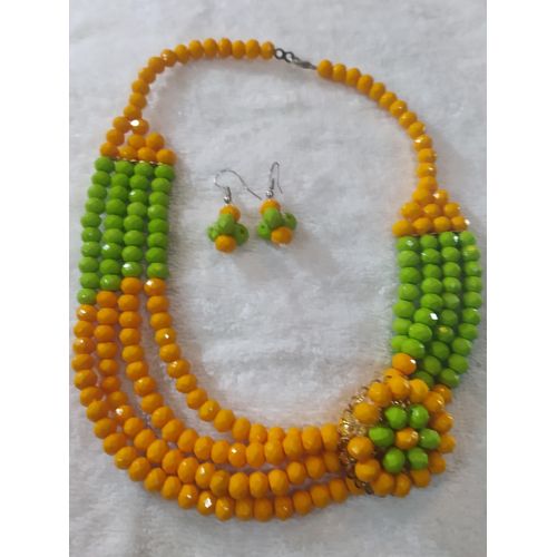 product_image_name-New Culture Fashion-GREEN AND ORANGE NAIJA PARTY VIBRANT NECKCHOKER -3