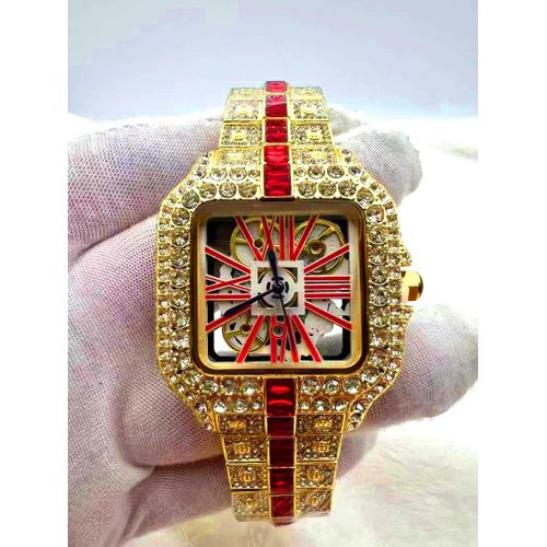 product_image_name-Ice Cool-Very Icy Powerful Men's Wrist Watch + Golden Steel Bangle For Big Men/Ladies-1