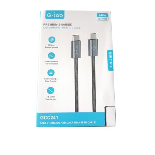 product_image_name-G-Tab-240w Type-C To Type-C Fast Charging / Data Transfer Cable-2