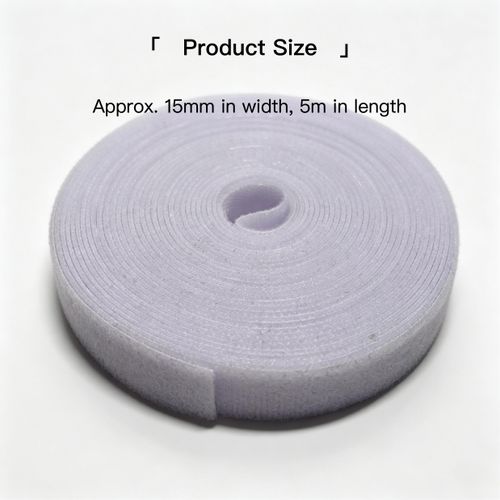 Generic 5M White Hook & Loop Cable Tie Roll - Reusable Cut-to-Length Cable Management Strap (1.5cm Wide) - image 6