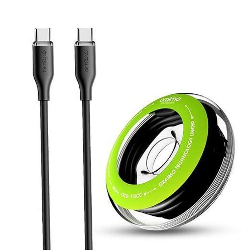 Oraimo Dustproof 60W Fast Charging 1M Type C to C SilkLine Premium Silicon Cable-Black