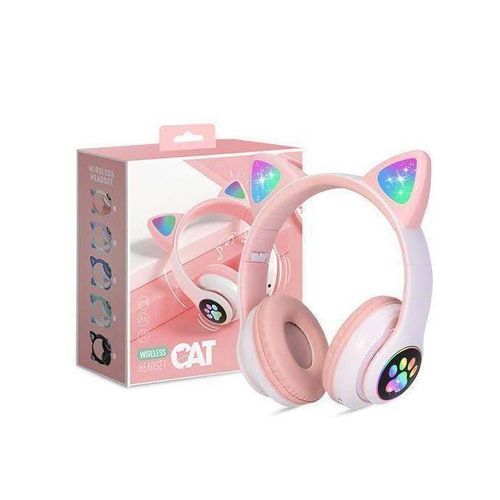 Cat Pink Ear wireless Bluetooth 5.0 stereo foldable Headset