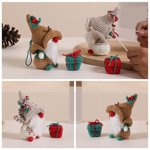 Generic Crochet Kit DIY Christmas Crochet Kit(Apricot)