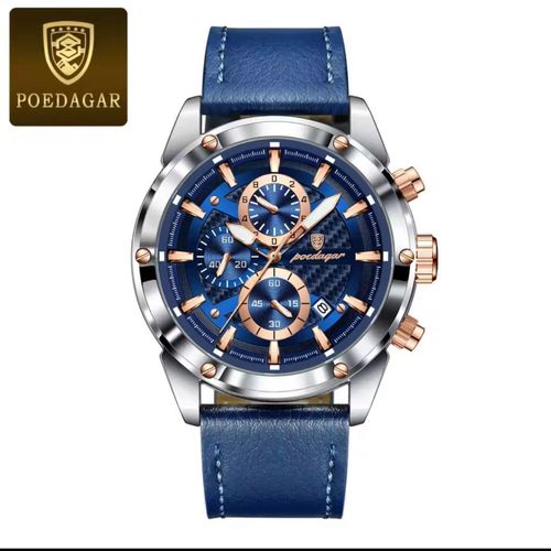 product_image_name-POEDAGAR- Superior Premium Blue Chronograph Designer Wristwatch For Legends-1