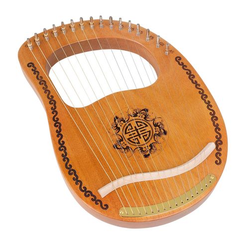 Generic Engraved Exquisite Beginners 16 string Lyre Harp Mahogany