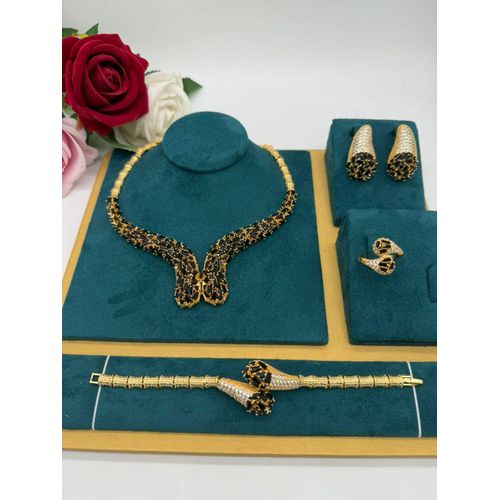 product_image_name-Longchain- Premium Silver Unique Sophisticated Diamond Iced Bracelet/Ear-ring/Ring & Necklace Sets-1