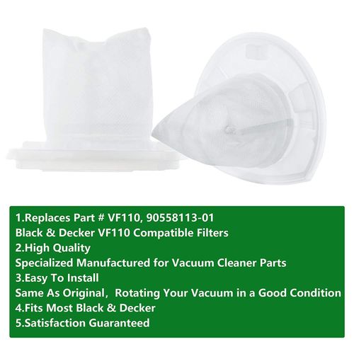 2 Pack Replacement Filter For Black & Decker VF110 Dustbuster Part #  90558113